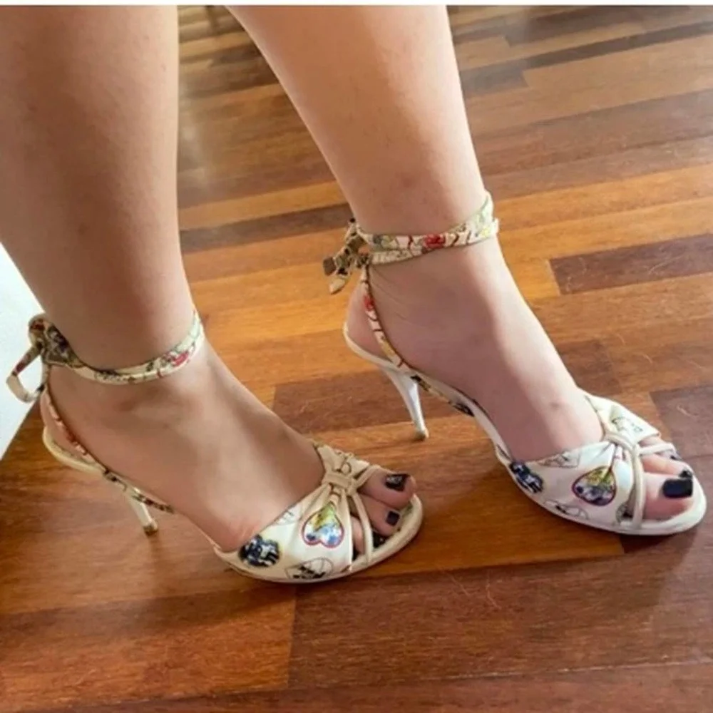 Authentic Valentines Coco Hearts Chanel Heels Size 5 1/2